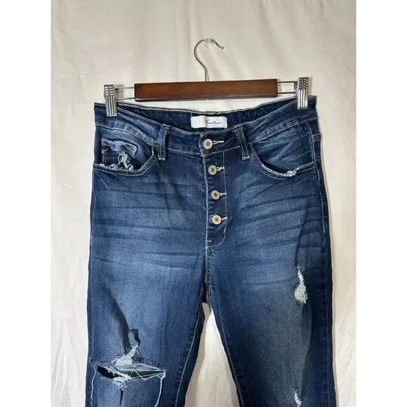 KanCan Women's Chelsea High Rise Super Skinny Distressed Jeans Size 9/28 - Picture 2 of 4